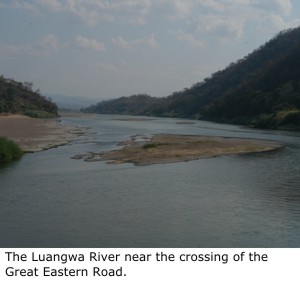 The Luangwa River near the crossing of the Great Eastern Road.