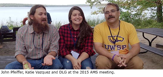 John Pfeiffer, Katie Vazquez and Daniel Graf at the 2015 AMS meeting.