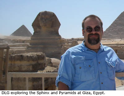 Daniel Graf exploring the Sphinx and Pyramids at Giza, Egypt.