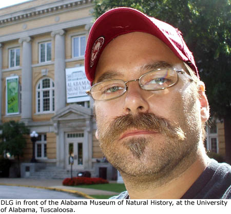 Daniel Graf in front of the Alabama Museum of Natural History, at the University of Alabama, Tuscaloosa.