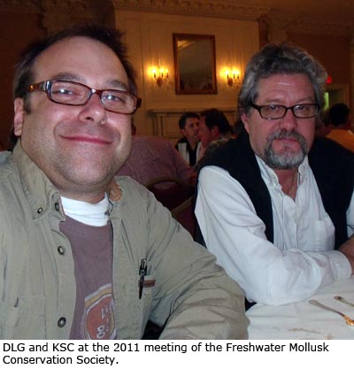 Daniel Graf and Kevin Cummings at the 2011 meeting of the Freshwater Mollusk Conservation Society.