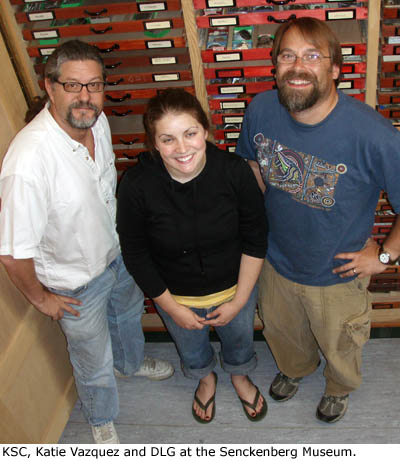 Kevin Cummings, Katie Vazquez and Daniel Graf at the Senckenberg Museum.