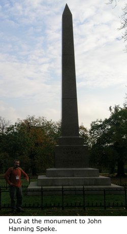 Daniel Graf at the monument to John Hanning Speke.