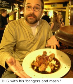 Daniel Graf with his bangers and mash.